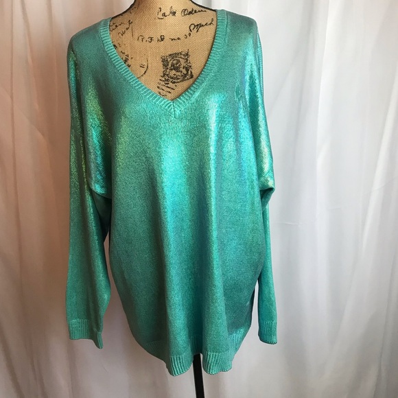 torrid Sweaters - Disney for Torrid Ariel Sea Green Foil Pullover